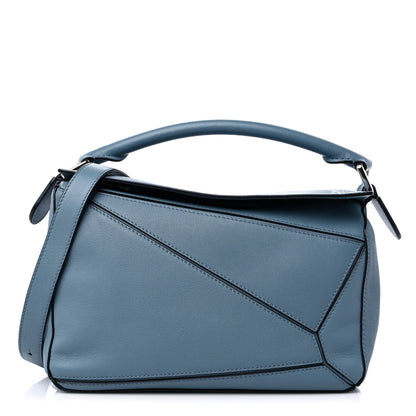 Loewe Calfskin Small Puzzle Bag Stone Blue 1 of 12