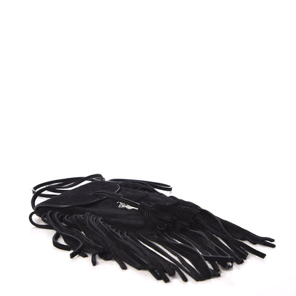 Saint Laurent Suede Fringe Toy Monogram Anita Crossbody Bag Black 4 of 7