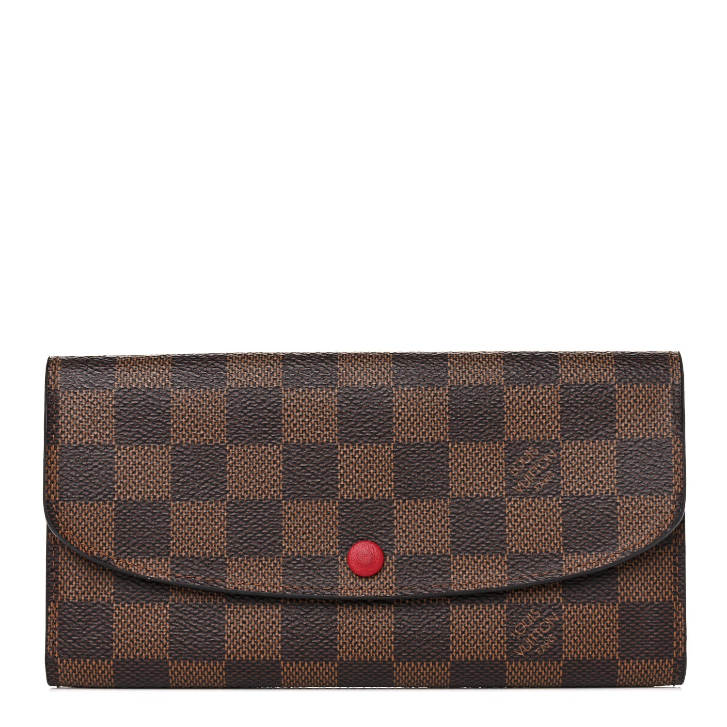 Louis Vuitton Damier Ebene Emilie Wallet Red 2 of 12