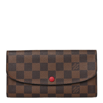 Louis Vuitton Damier Ebene Emilie Wallet Red 2 of 12