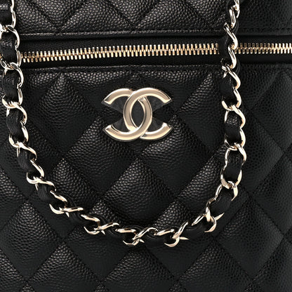 Chanel Caviar Quilted Small Top Handle Vanity Case With Chain Black 8 of 12