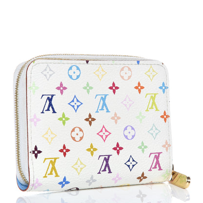 Louis Vuitton Monogram Multicolor Zippy Coin Purse Wallet White Raisin 3 of 10