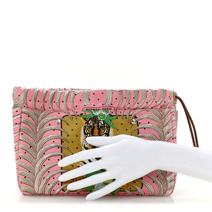 Hermes Silk Barenia Tiger Royal Fourbi 25 MM Pouch 2 of 7