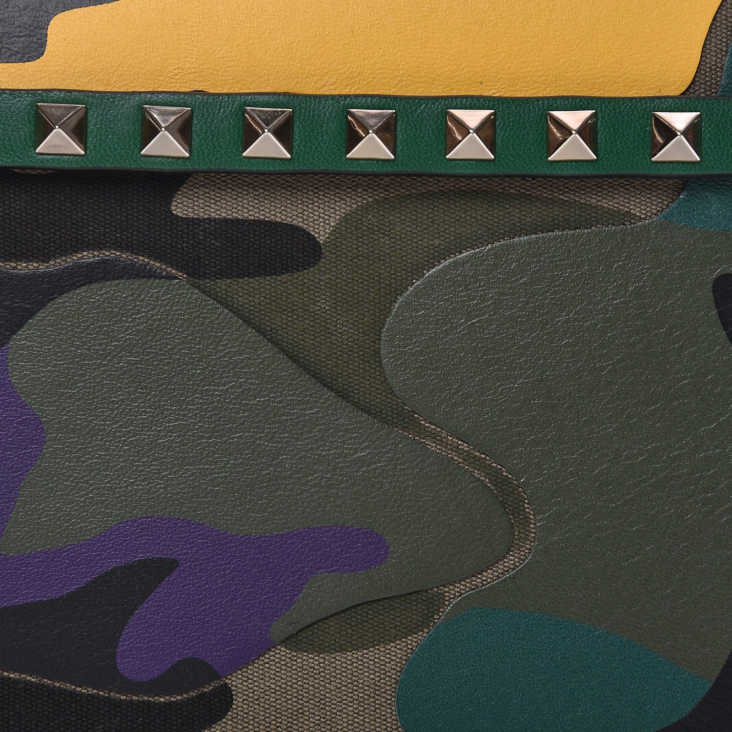 Valentino Garavani Nappa Canvas Camouflage Rockstud Wristlet Clutch Multicolor 10 of 11