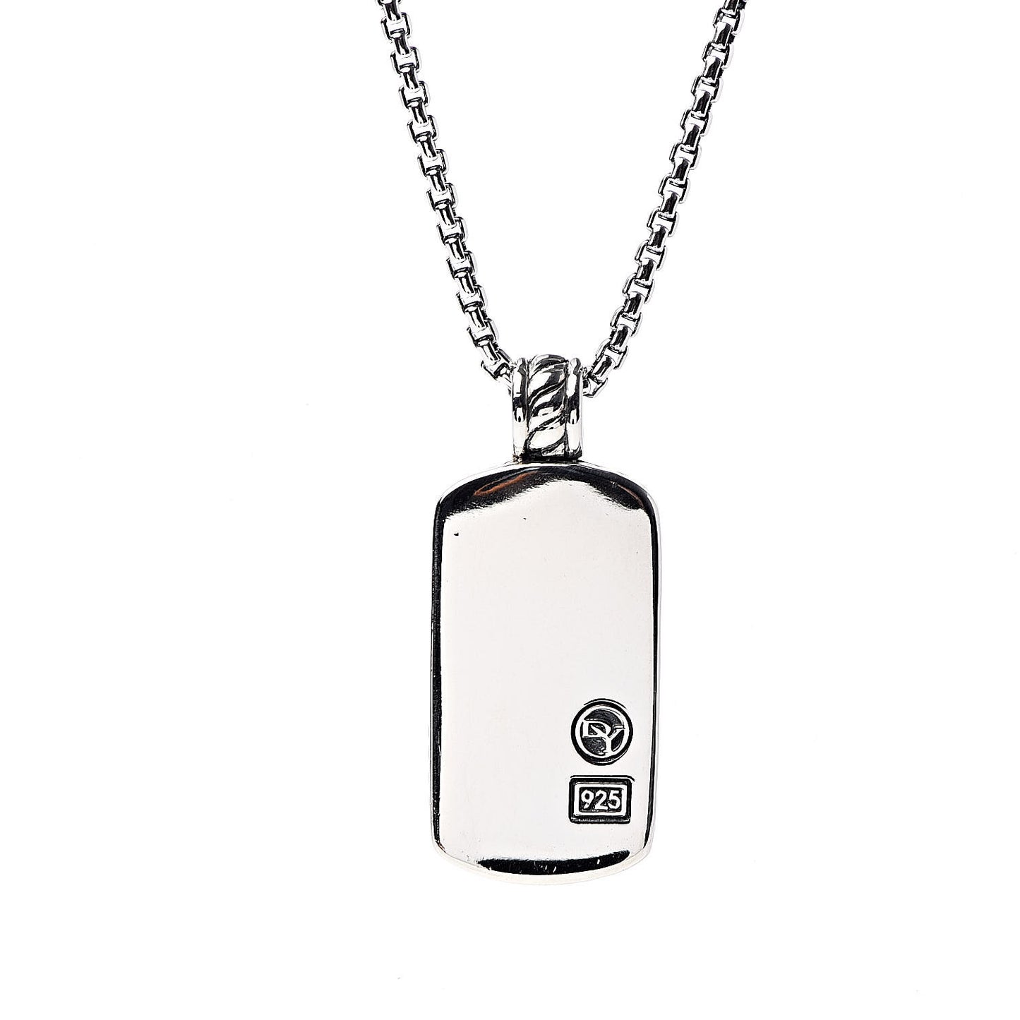 Sterling Silver Diamond Midnight Melange Dog Tag Pendant Necklace