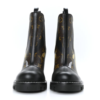 Louis Vuitton X LOL Patent Calfskin Monogram Star Trail Chelsea Ankle Boots 38 Gold Silver 2 of 7
