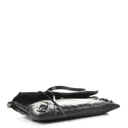 Balenciaga Agneau Classic Hardware Envelope Strap Clutch Black 4 of 8