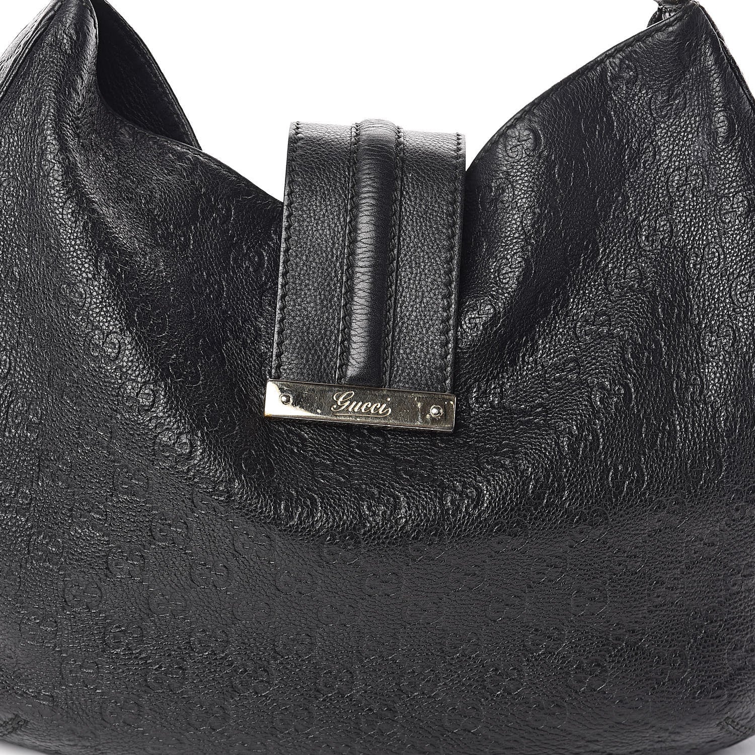 Gucci Guccissima Large New Ladies Web Hobo Black 7 of 15