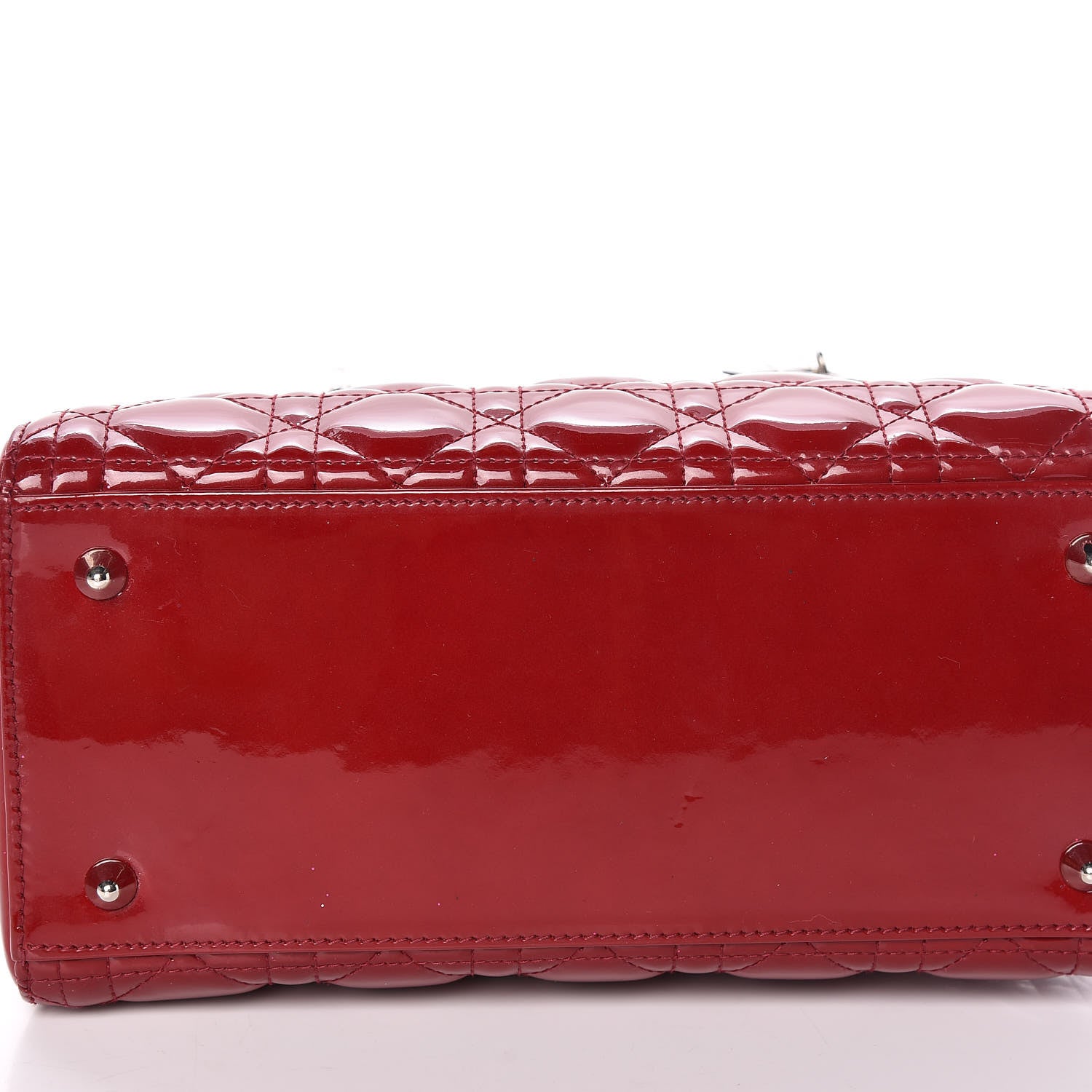 Christian Dior Patent Cannage Medium Lady Dior Red 12 of 13