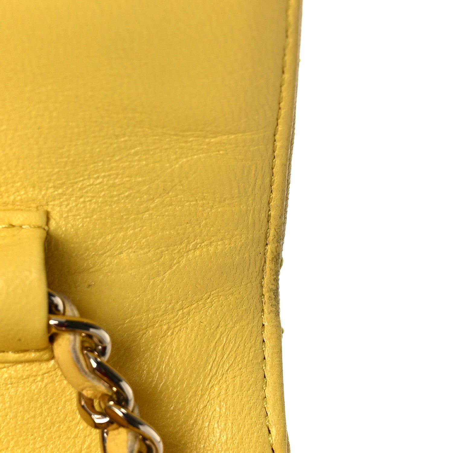Chanel Lambskin Quilted Wallet on Chain WOC Yellow 15 of 19