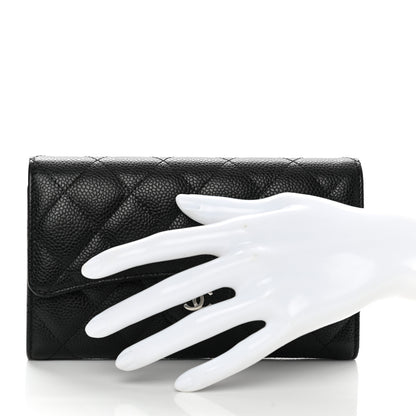 Chanel Caviar Quilted Large Flap Wallet Black 2 of 9