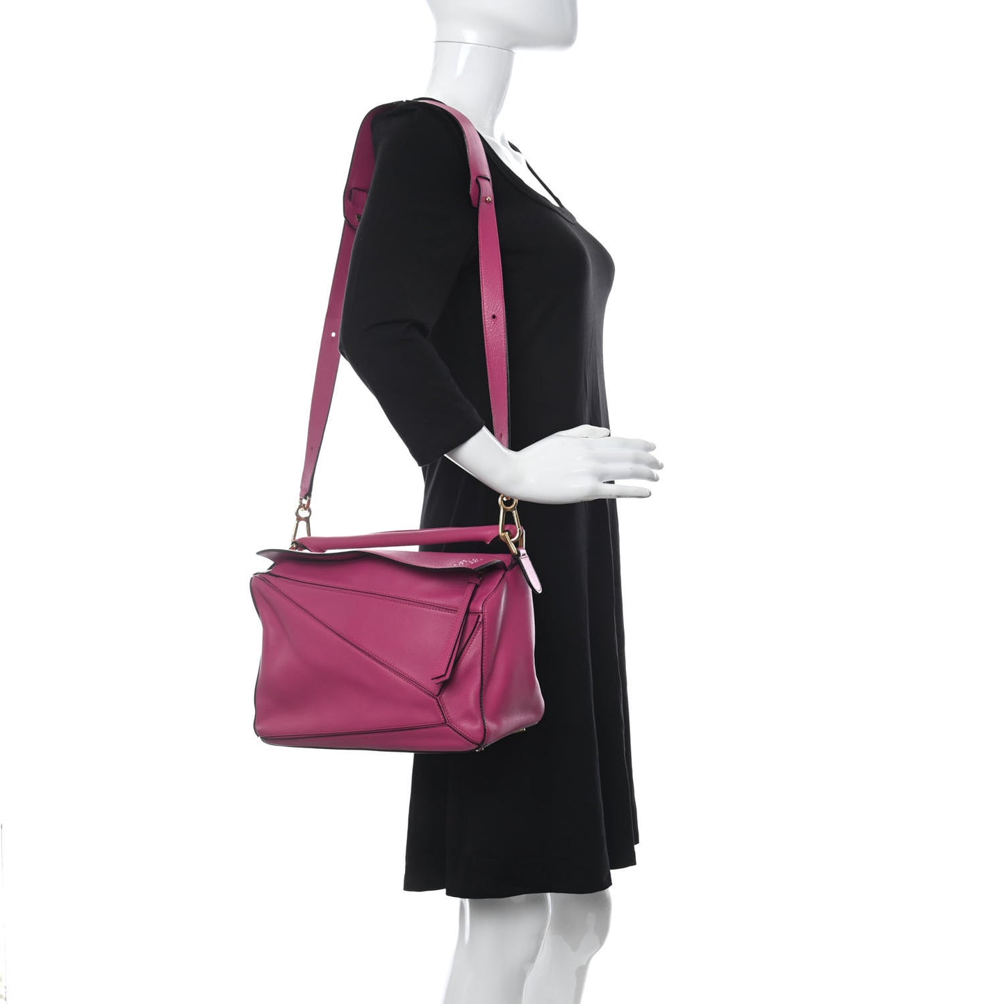 Calfskin Medium Puzzle Bag Fuchsia