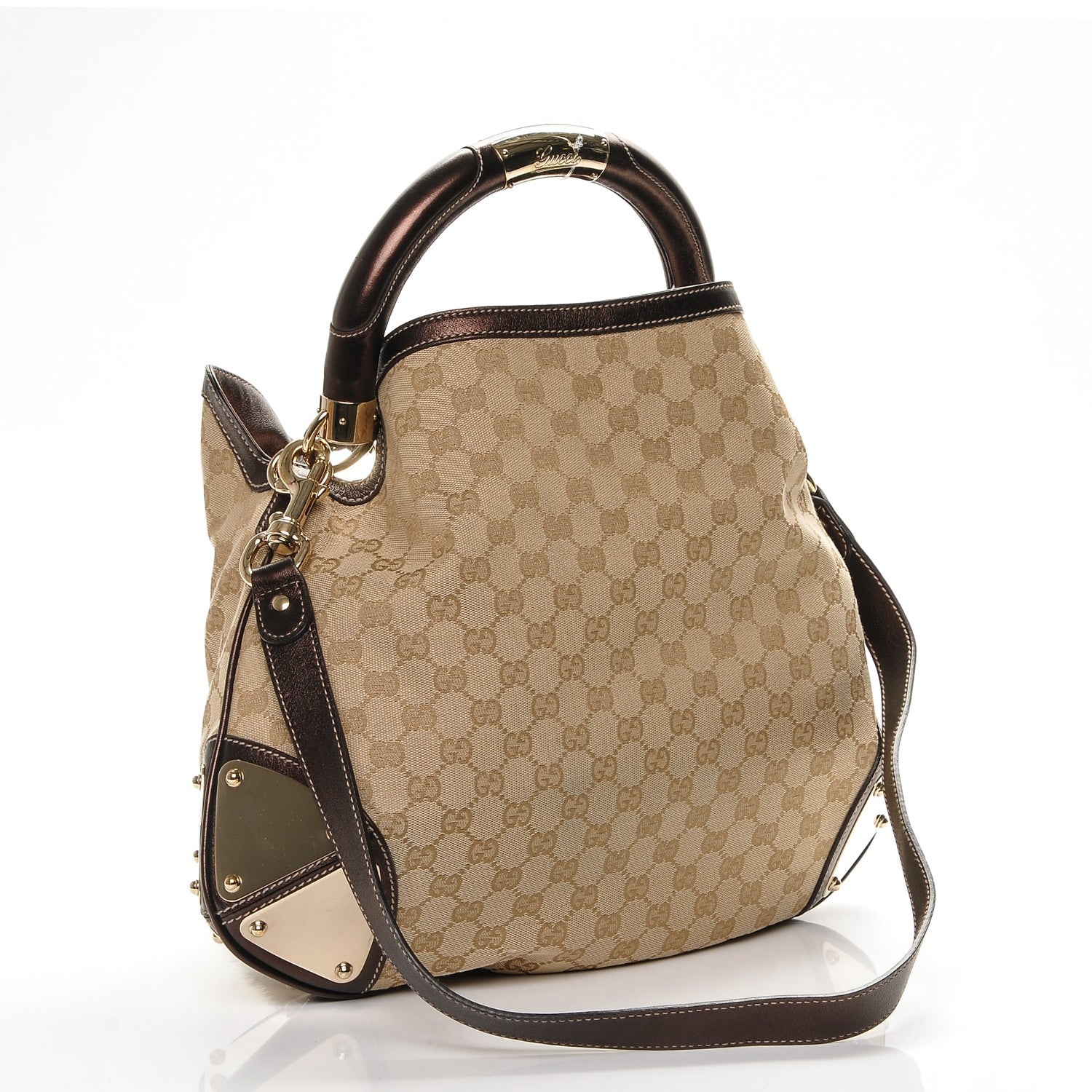 Gucci Monogram Mink Indy Small Top Handle Bag Metallic 5 of 12