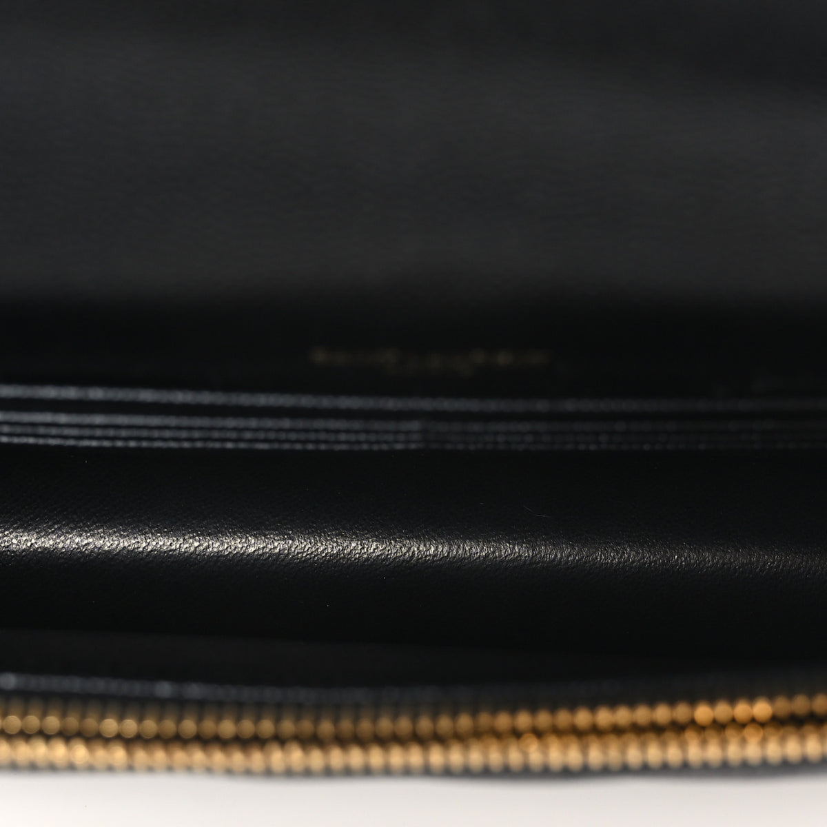 Saint Laurent Grain De Poudre Matelasse Chevron Monogram Envelope Chain Wallet Black 4 of 8