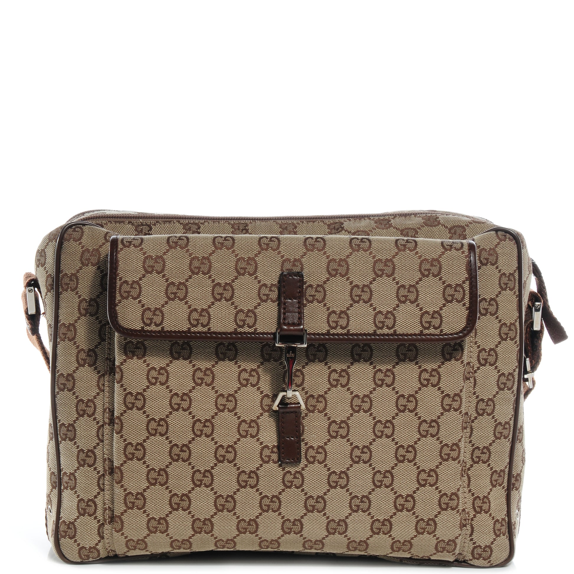 Gucci Monogram GG Flight Crossbody Bag Brown 1 of 7