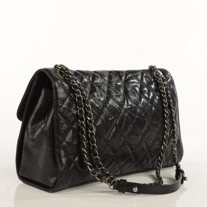 Chanel Crumpled Grained Calfskin Jumbo CC Crave Flap Black 3 of 7