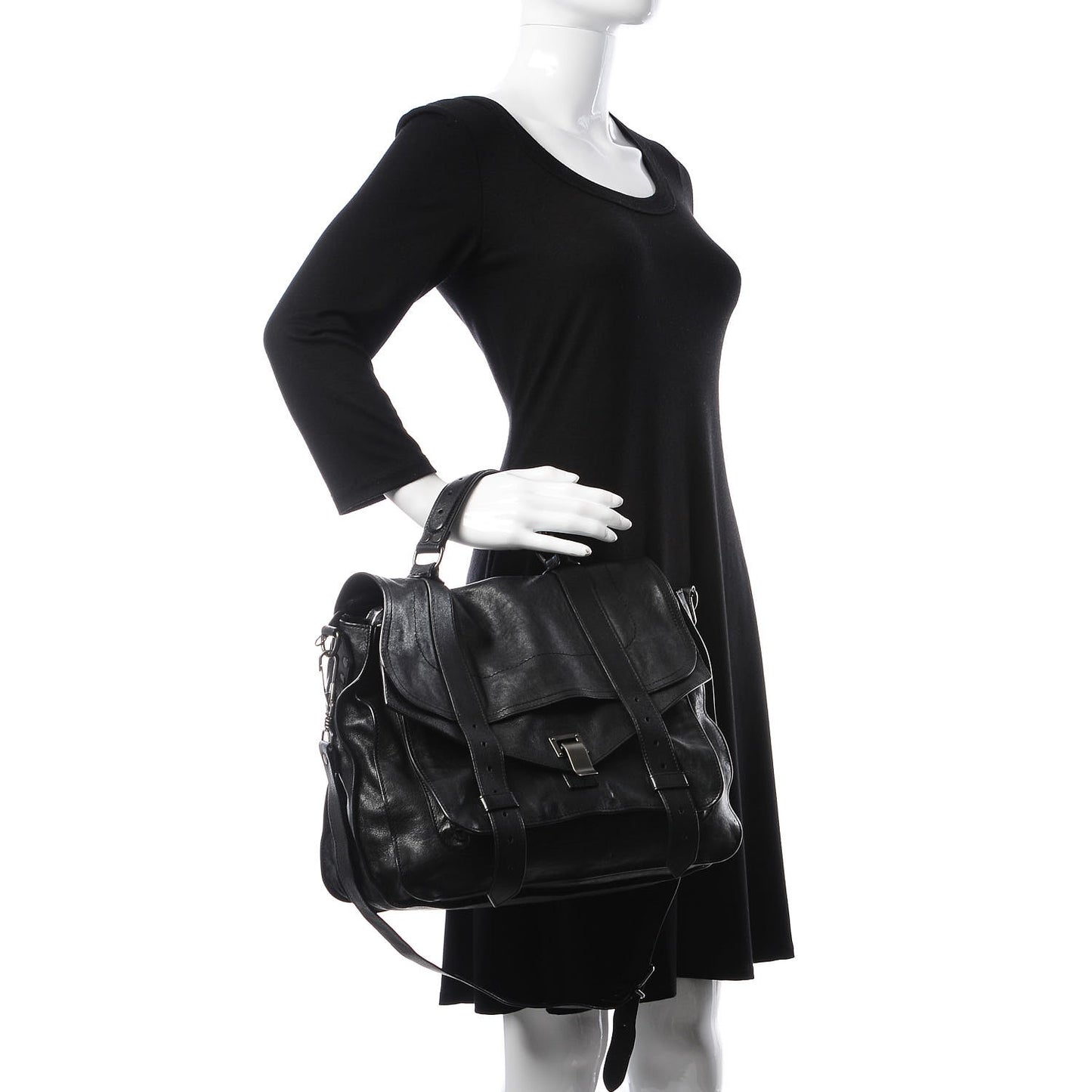 Lambskin PS1 Large Satchel Black