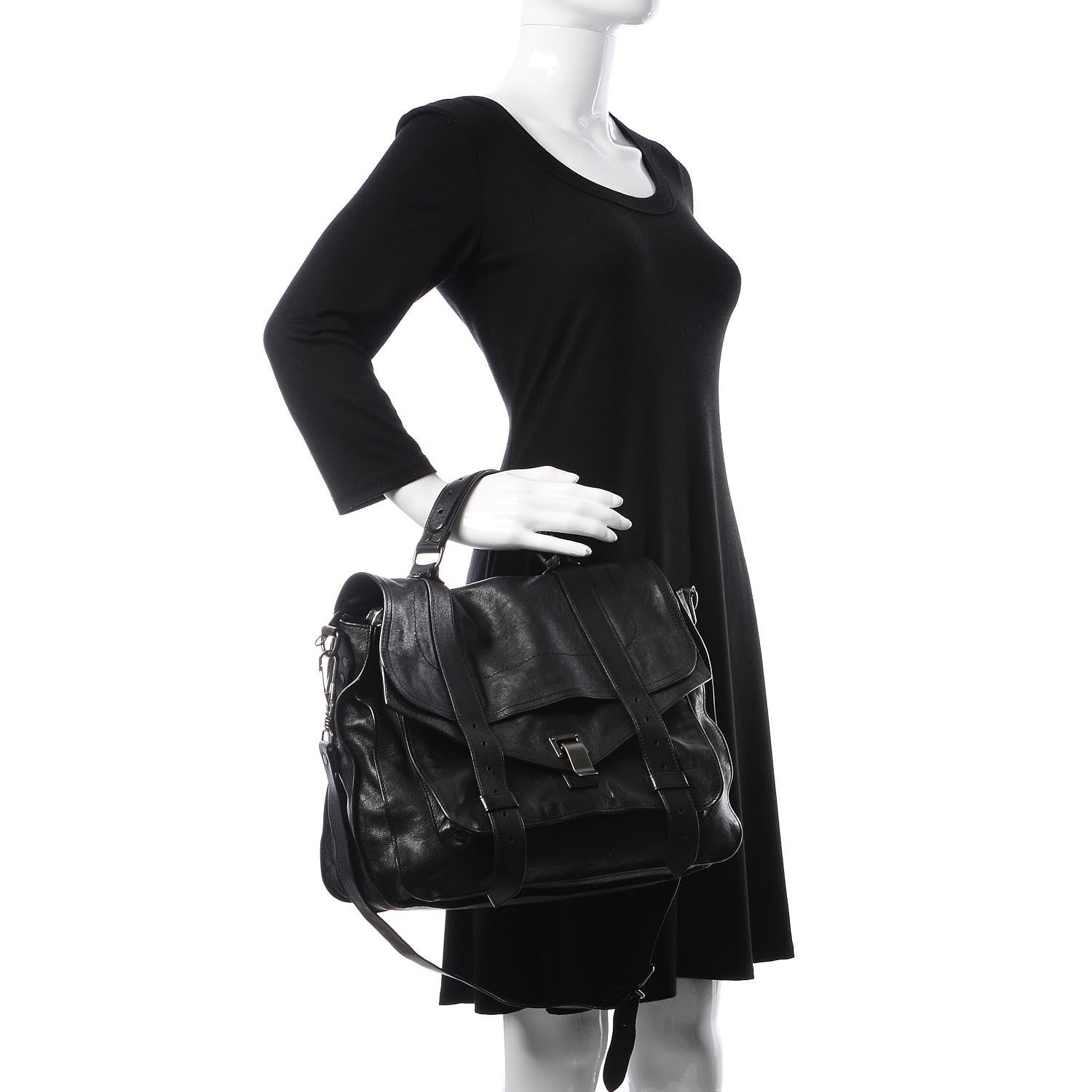 Proenza Schouler Lambskin PS1 Large Satchel Black 2 of 9
