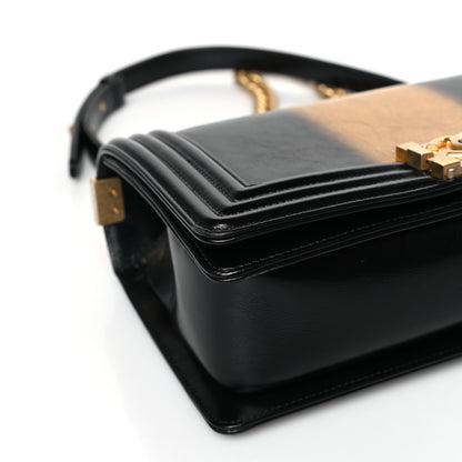 Chanel Metallic Glazed Calfskin Medium Boy Flap Black Gold 8 of 9