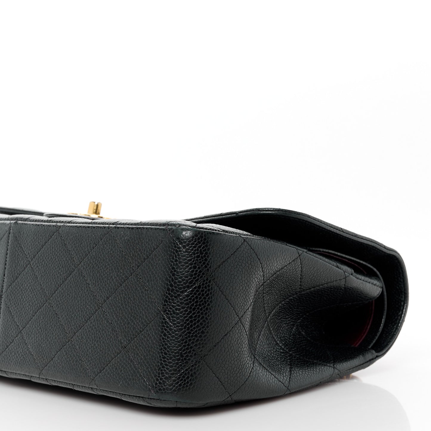 Caviar Quilted Jumbo Double Flap Black