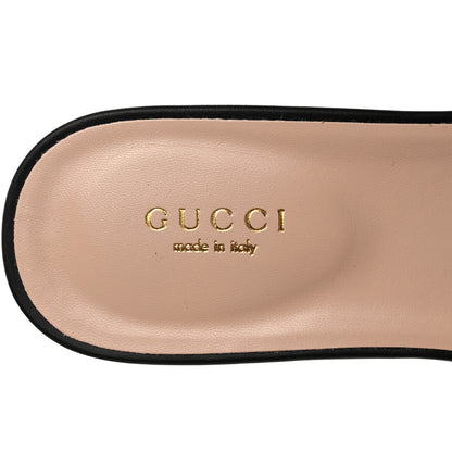 Gucci Cosmos Softy Calfskin Interlocking G Cut Out Slide Sandals 36.5 Black 7 of 8