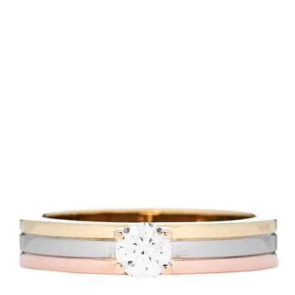 Cartier 18K Pink Yellow White Gold Diamond .24ct Solitaire Trinity Engagement Ring 50 5.25 1 of 5