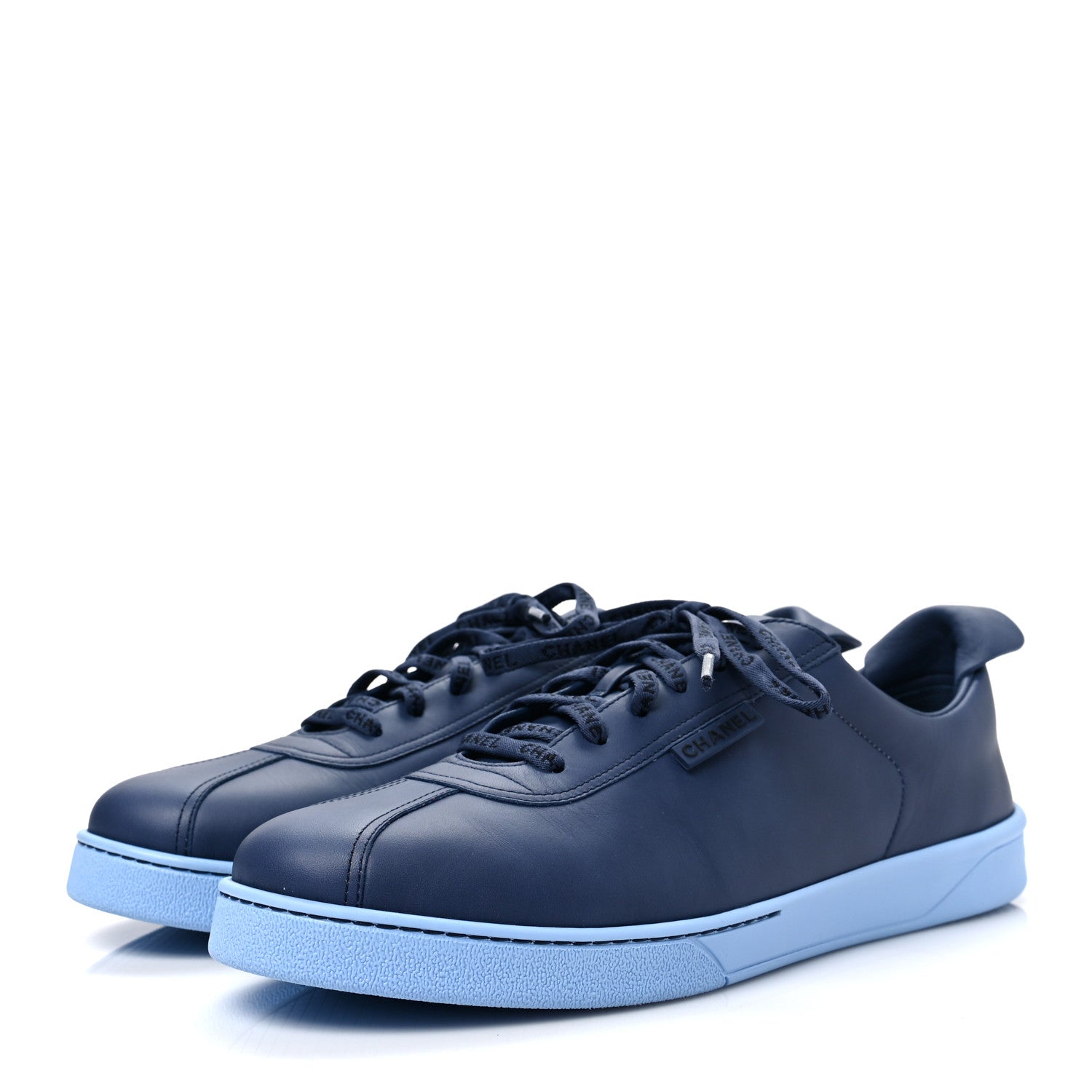 Chanel Calfskin Mens Sneakers 46 Navy 3 of 9