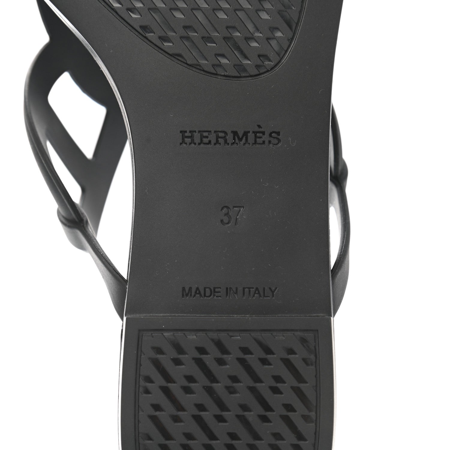 Hermes Rubber Womens Egerie Sandals 37 Black 6 of 9