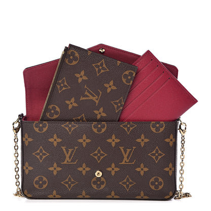 Louis Vuitton Monogram Pochette Felicie Chain Wallet Fuchsia 3 of 12