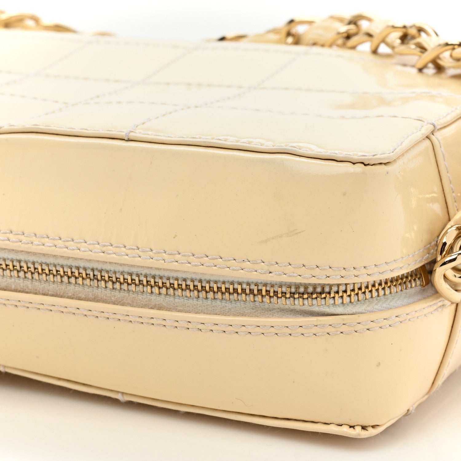 Chanel Patent Chocolate Bar Camera Bag White 13 of 16