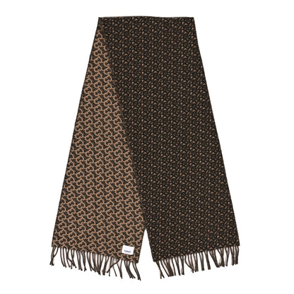Burberry Cashmere TB Monogram Scarf Bridle Brown 2 of 3