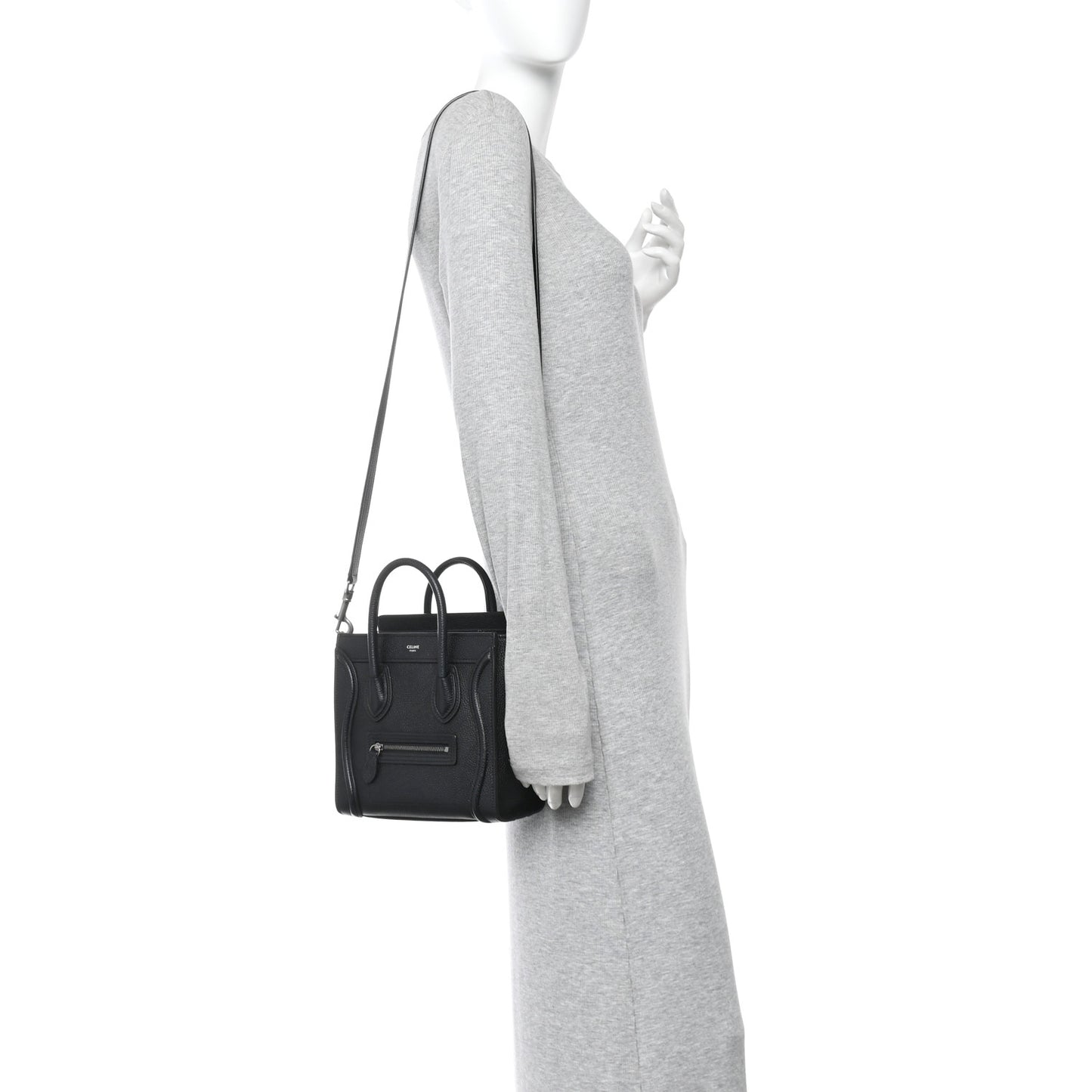Drummed Calfskin Nano Luggage Black