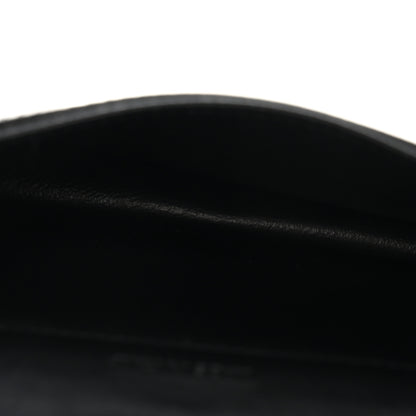 Saint Laurent Grain De Poudre Matelasse Chevron Monogram Flap Card Case Black 5 of 9