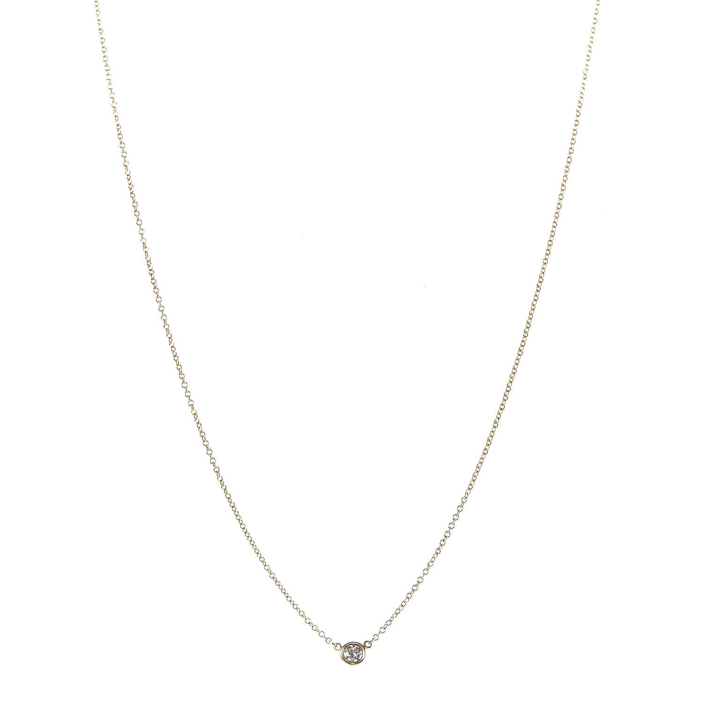 18K Yellow Gold Diamond .12ct Elsa Peretti Diamonds by the Yard Pendant Necklace