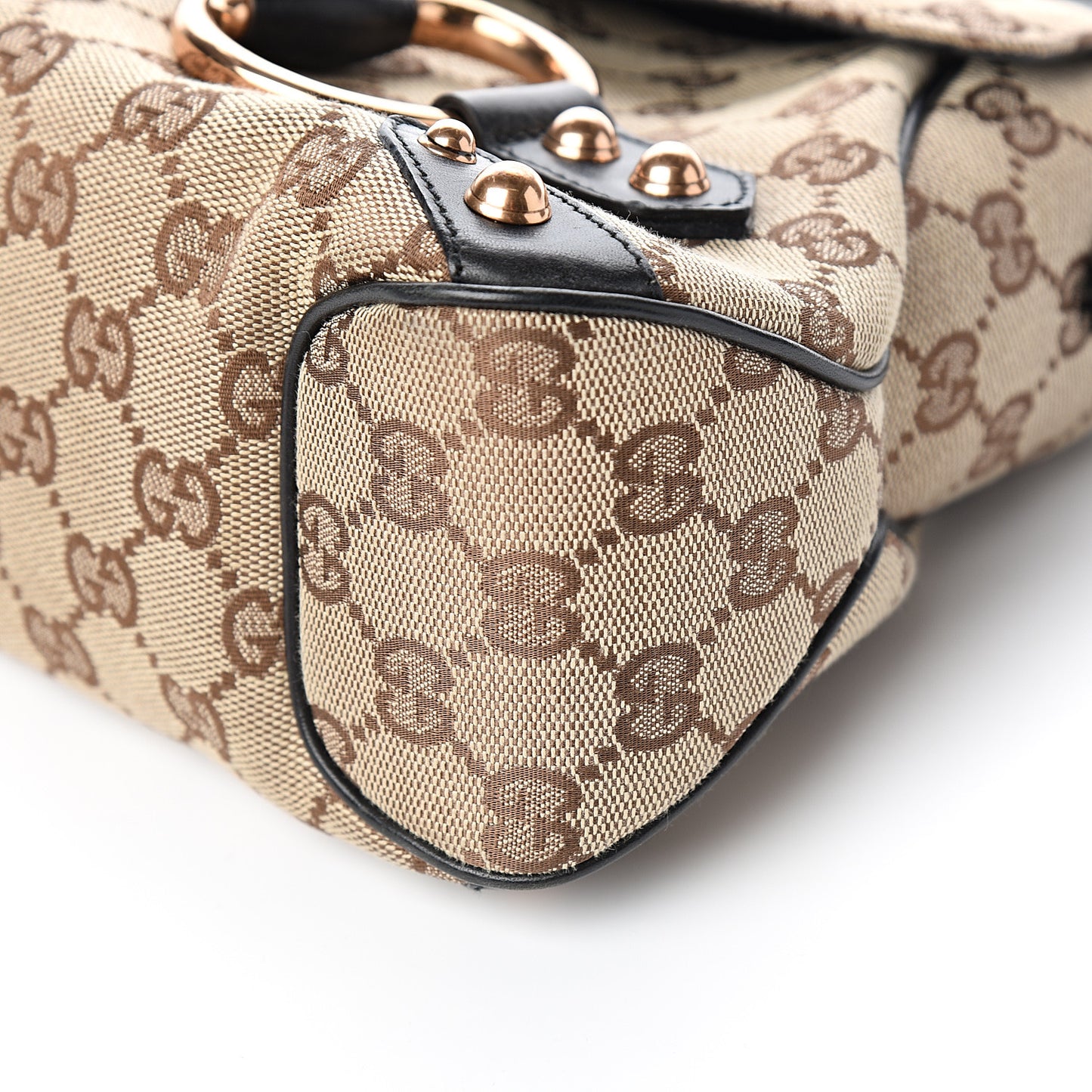 Monogram Horsebit Web Flap Bag Brown Purple
