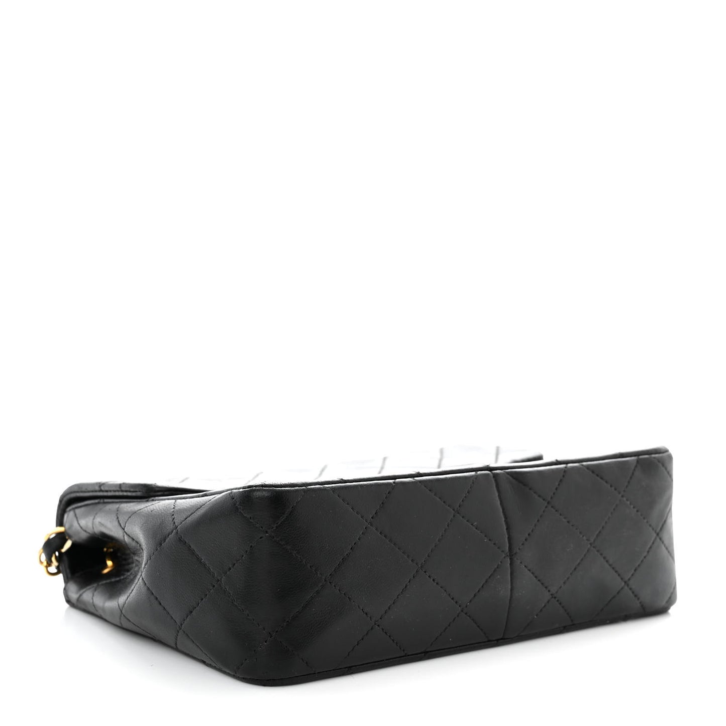 Lambskin Quilted Small Single Flap Bag Black