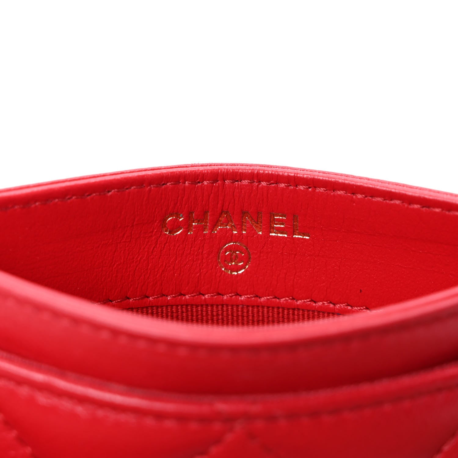 Chanel Lambskin Plexiglass Quilted Coco Love Card Holder Red 6 of 8