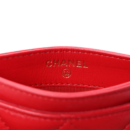 Chanel Lambskin Plexiglass Quilted Coco Love Card Holder Red 6 of 8
