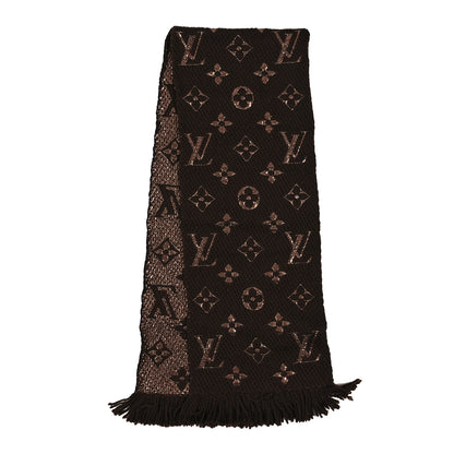 Louis Vuitton Wool Silk Logomania Shine Scarf Marron 2 of 3