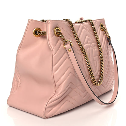 Gucci Calfskin Matelasse Medium GG Marmont Shoulder Tote Bag Perfect Pink 2 of 10