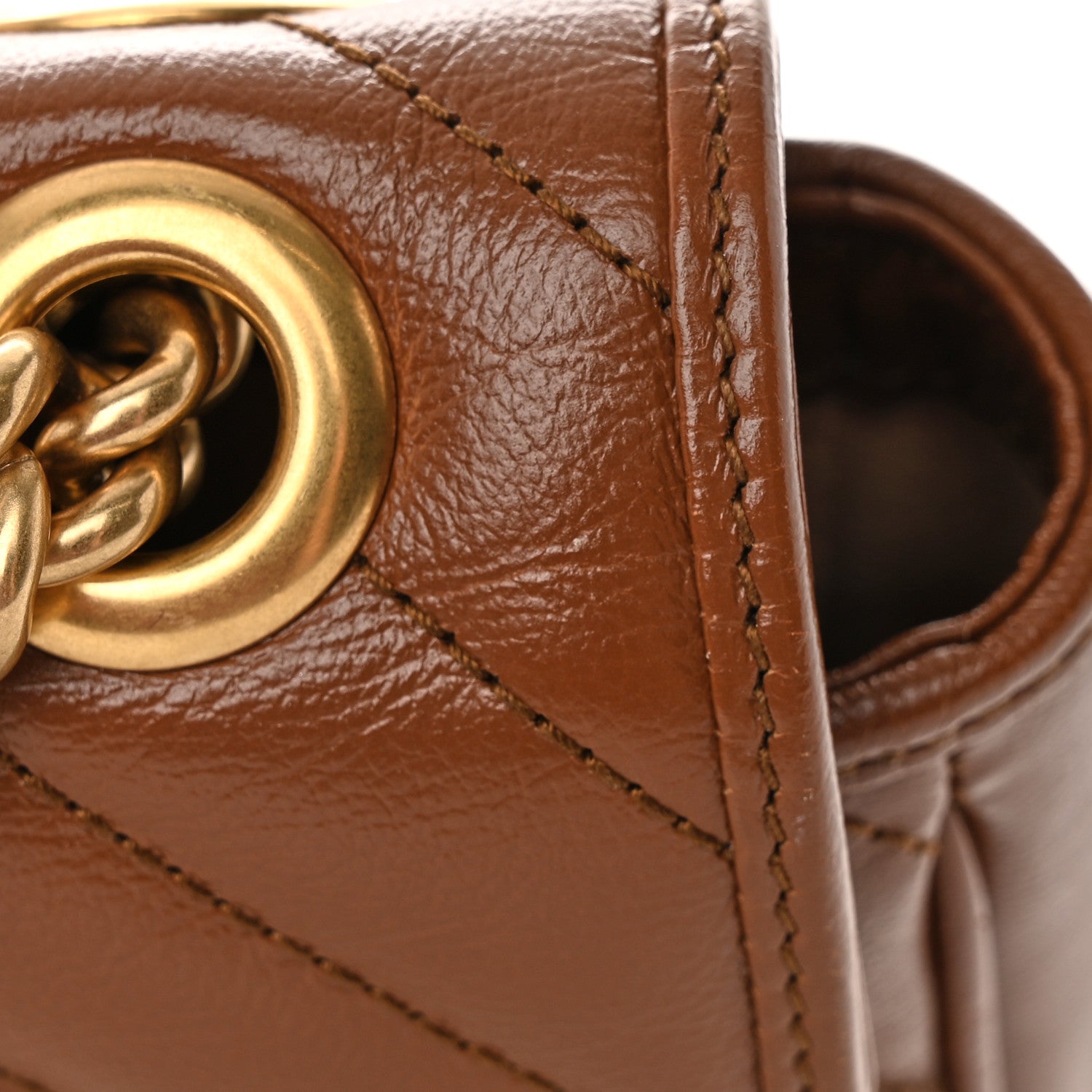 Gucci Azalea Calfskin Matelasse Diagonal Mini GG Marmont Shoulder Bag Cuir 18 of 18