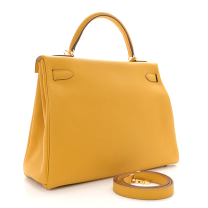 Hermes Togo Kelly Retourne 32 Jaune Ambre 3 of 11