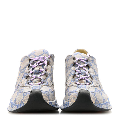 Gucci Ultralight Plume Calfskin Monogram Printed Womens Gucci Run Sneakers 40.5 Beige Blue 3 of 11