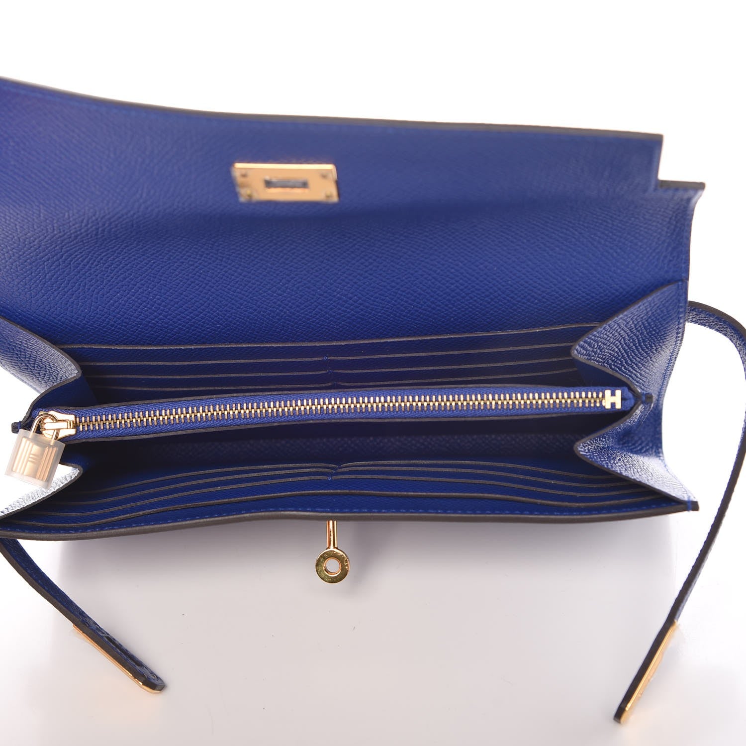 Hermes Epsom Kelly Longue Wallet Bleu Electrique 5 of 9