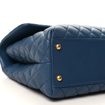Chanel Caviar Quilted Medium Coco Handle Flap Blue 9 of 11