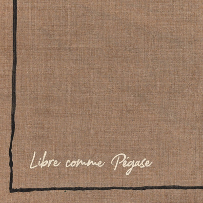 Hermes Cashmere Silk Libre Comme Pegase Shawl 140 Caramel Creme Black 4 of 4