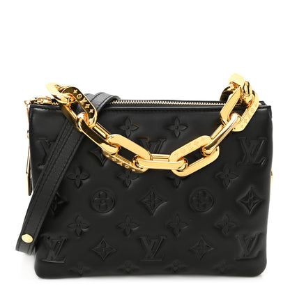 Louis Vuitton Lambskin Embossed Monogram Coussin BB Black 1 of 9