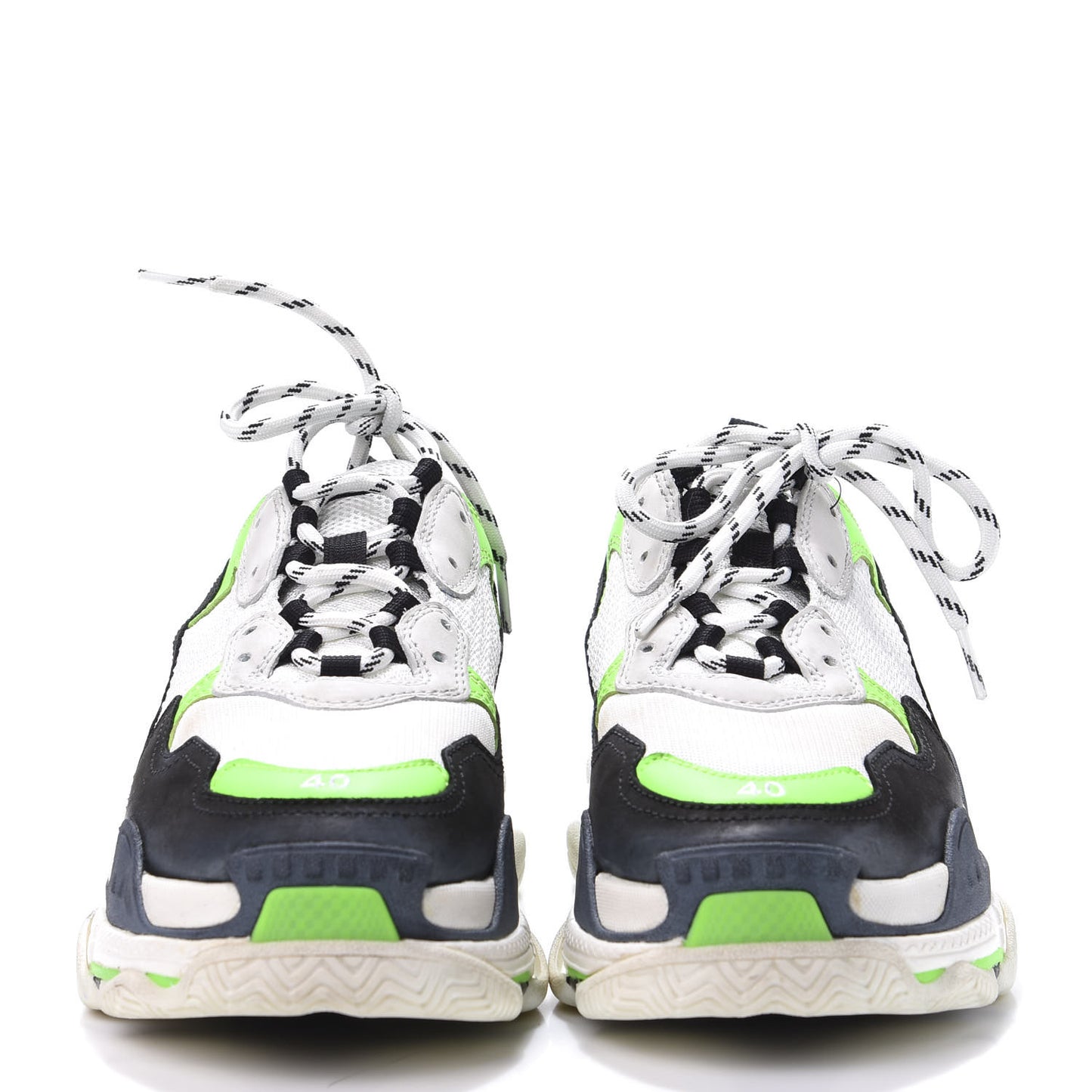 Fabric Mesh Womens Triple S Sneakers 40 White Green Fluo Black