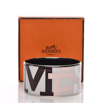 Hermes Enamel Printed Extra Wide Capitales Bracelet 70 7 of 7