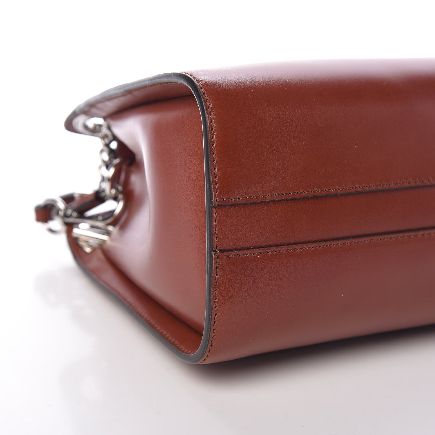 Chloe Shiny Calfskin Mini Annie Shoulder Bag Sepia Brown 9 of 11